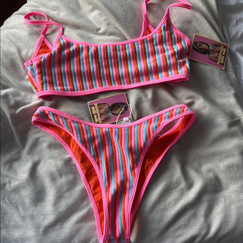 Colorful Striped Bikini Set